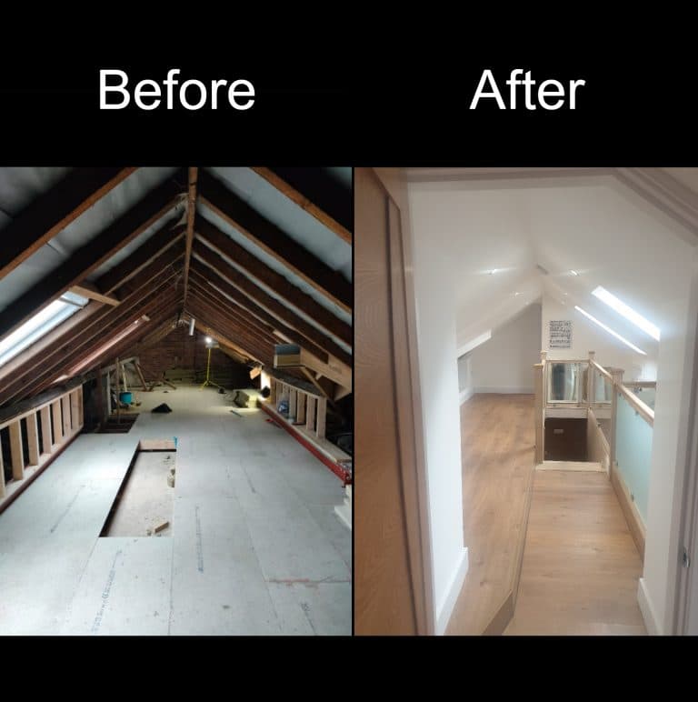 Loft conversion before and after