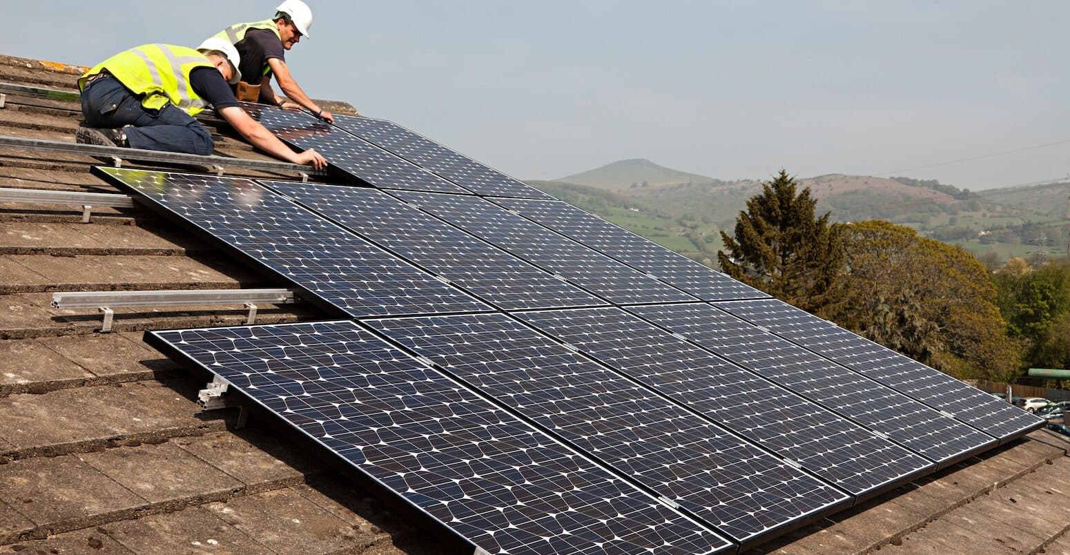 Solar panel installation on UK home